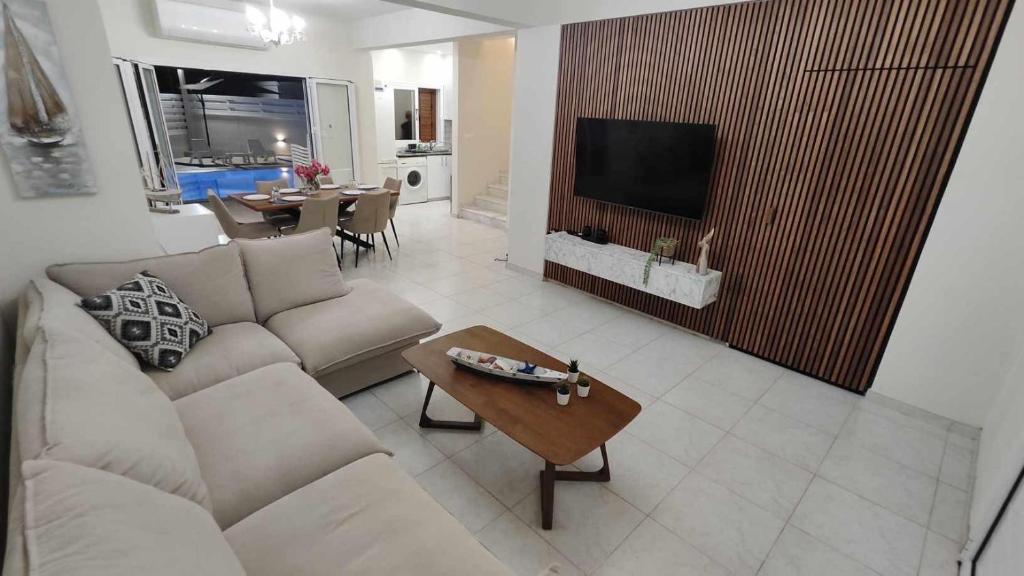 Bright living room inside Celestial Villa